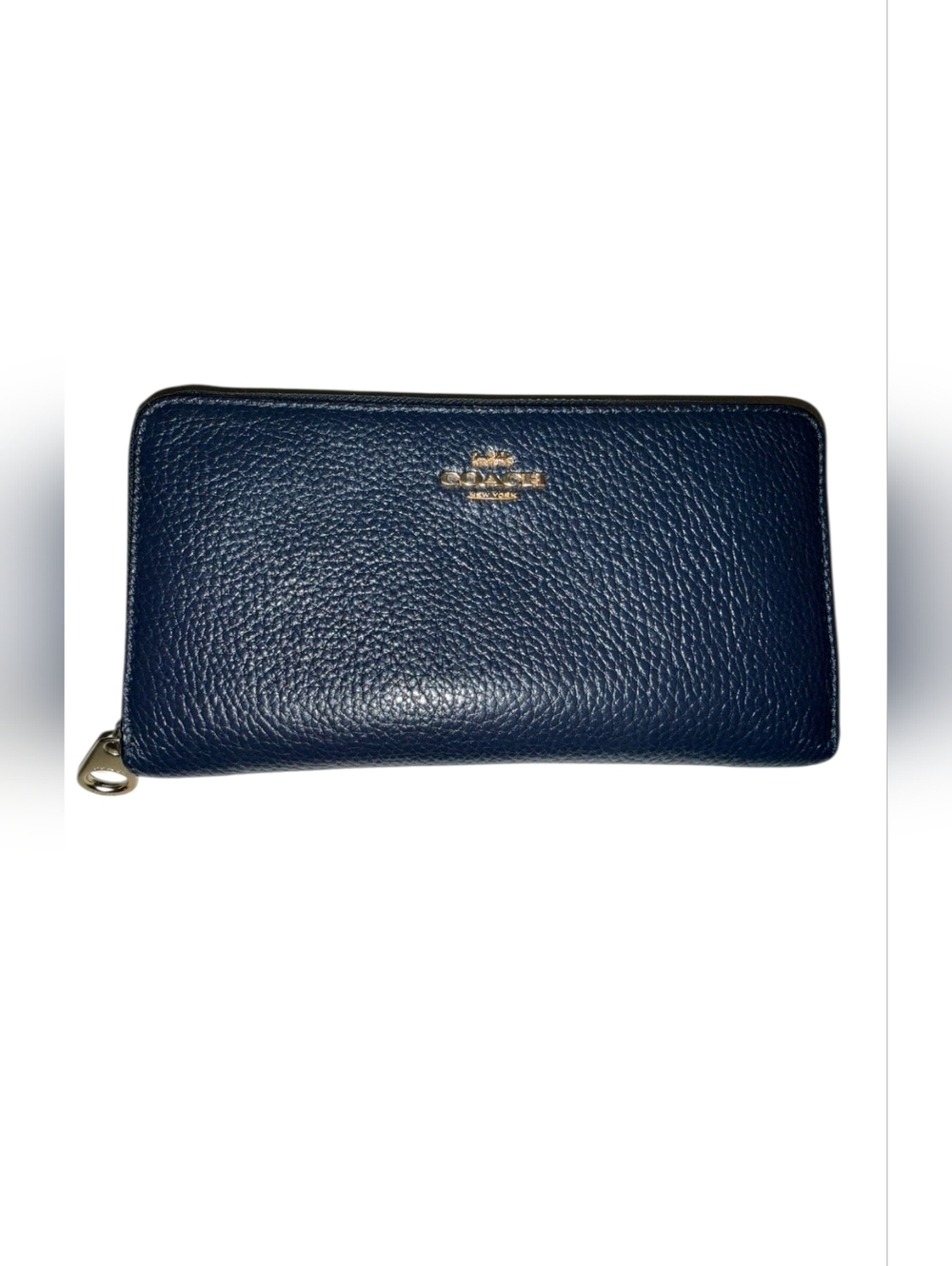 COACH Zip Around Wallet Midnight Bkue